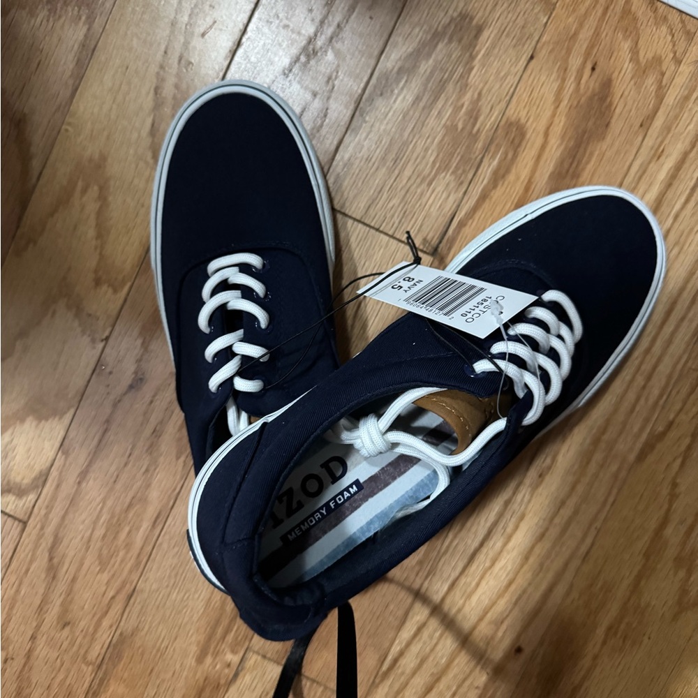 Izod Navy Canvas Sneakers with White Rubber Sole